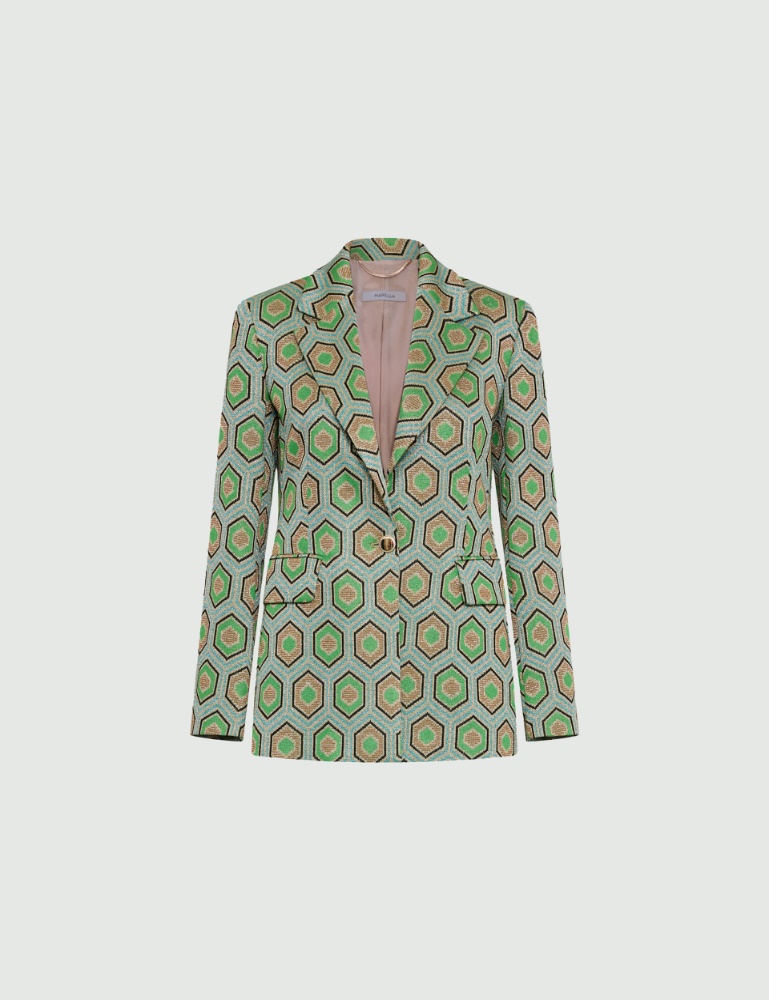 Jacquard blazer - Green - Marina Rinaldi - 2