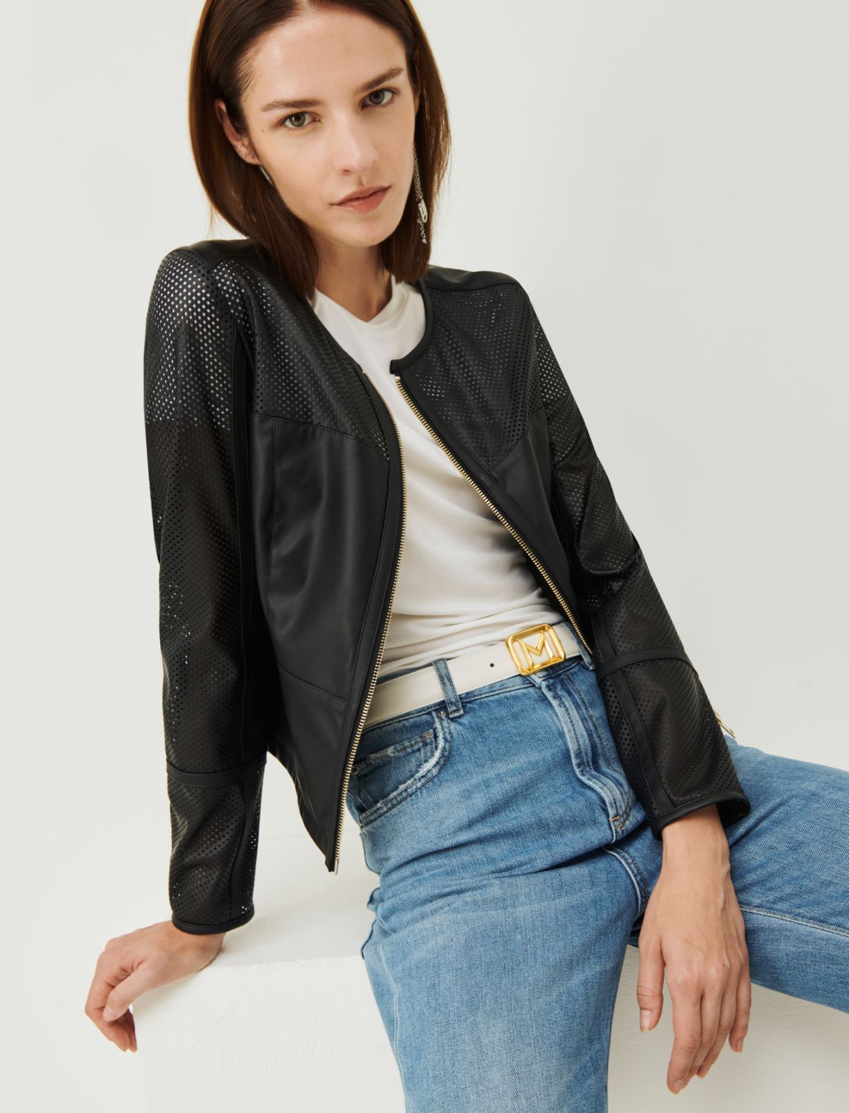 Semi-fitted jacket - Black - Marina Rinaldi - 3