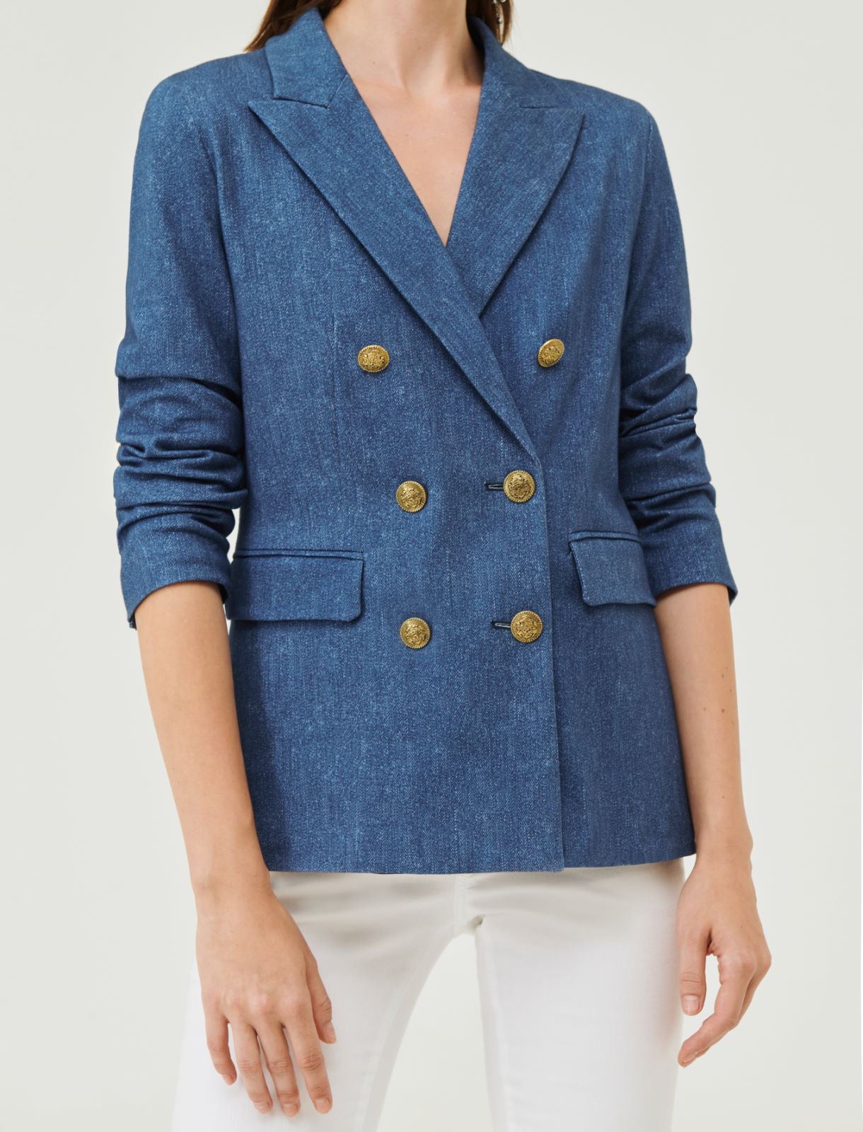 Patterned blazer - Cornflower blue - Marina Rinaldi - 4