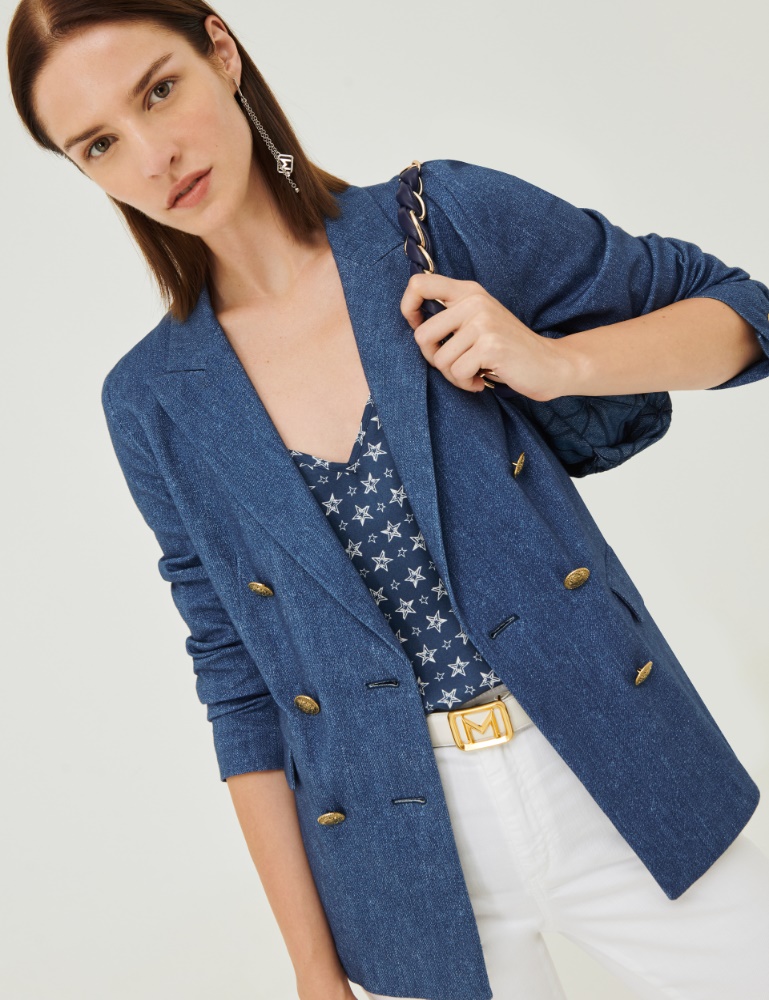 Patterned blazer - Cornflower blue - Marina Rinaldi