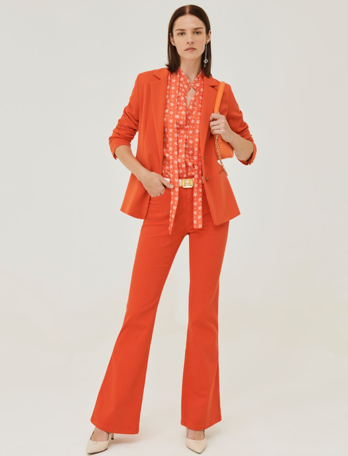 Jersey blazer - Orange - Marina Rinaldi