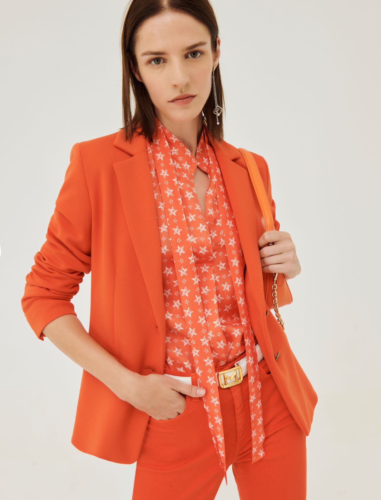 Jersey blazer - Orange - Marina Rinaldi - 3