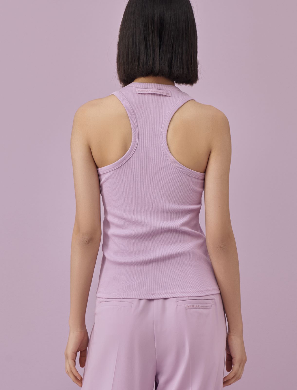 Slim-fit vest top - Lilac - Marina Rinaldi - 2