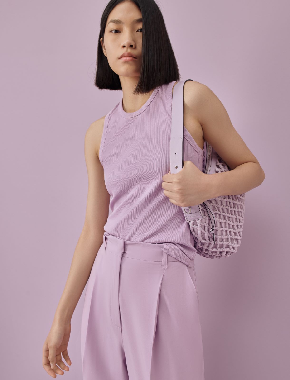 Slim-fit vest top - Lilac - Marina Rinaldi - 3