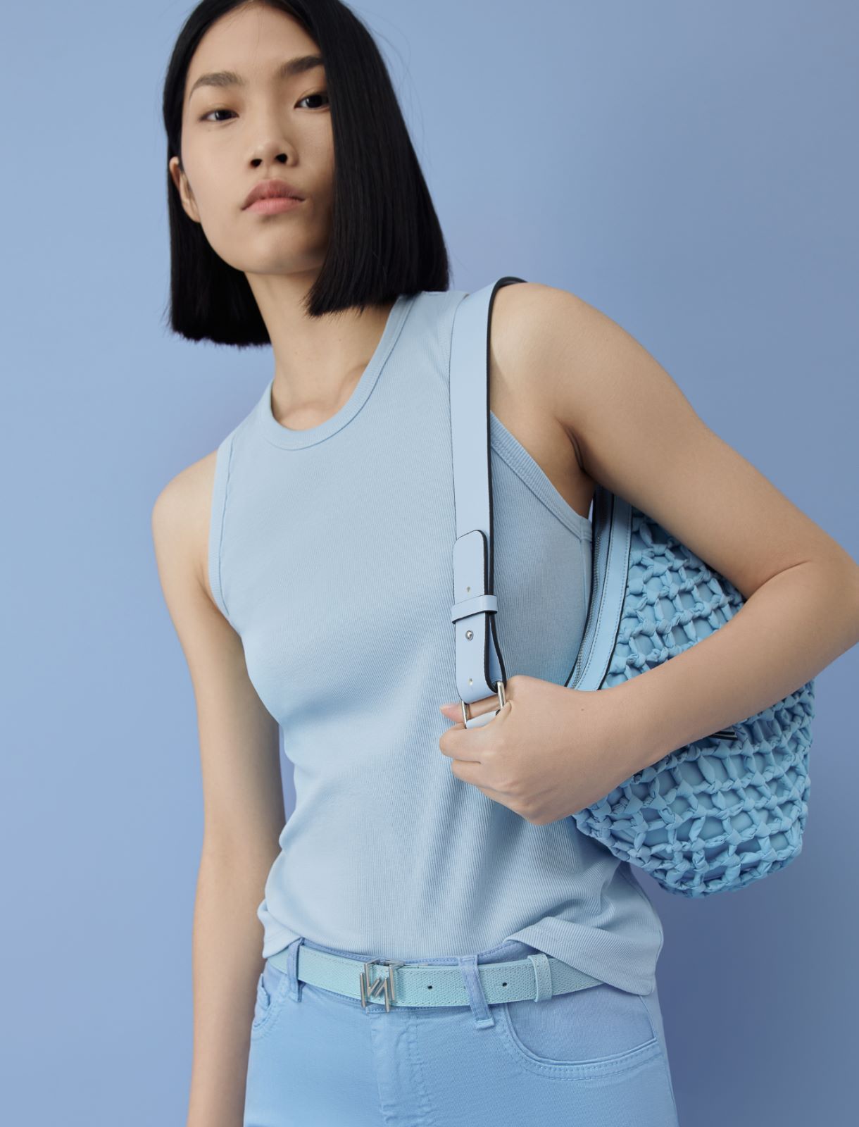 Slim-fit vest top - Light blue - Marina Rinaldi - 3