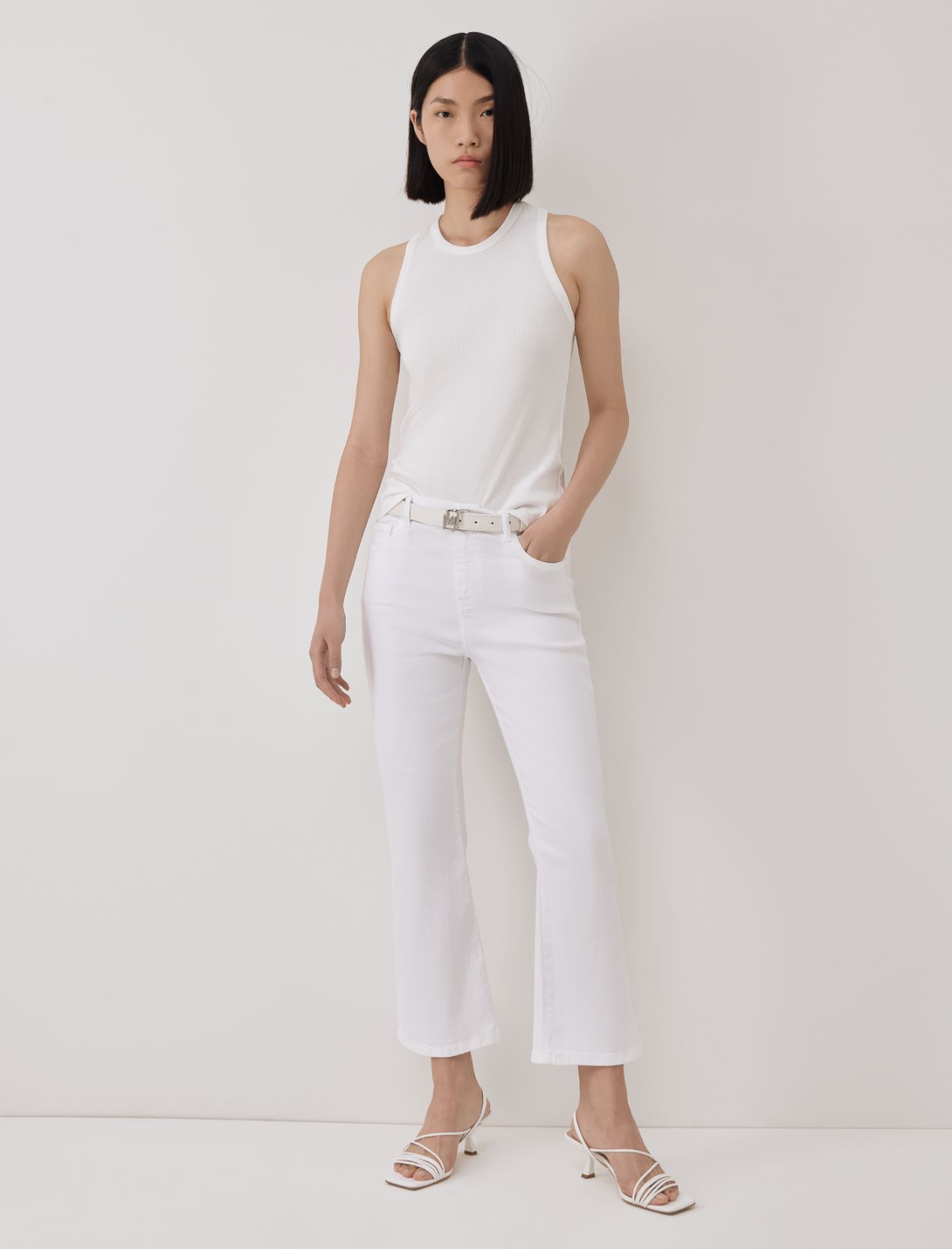 Slim-fit vest top - White - Marina Rinaldi