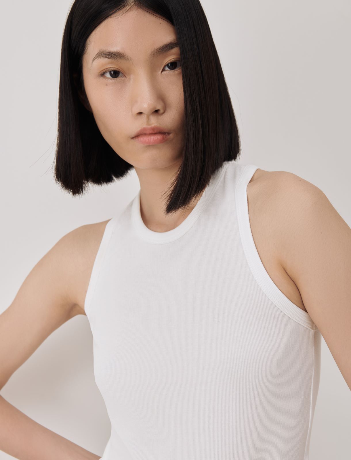 Slim-fit vest top - White - Marina Rinaldi - 4