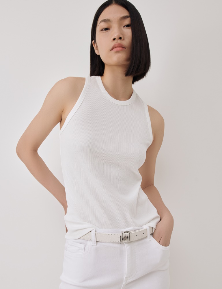 Slim-fit vest top - White - Marella