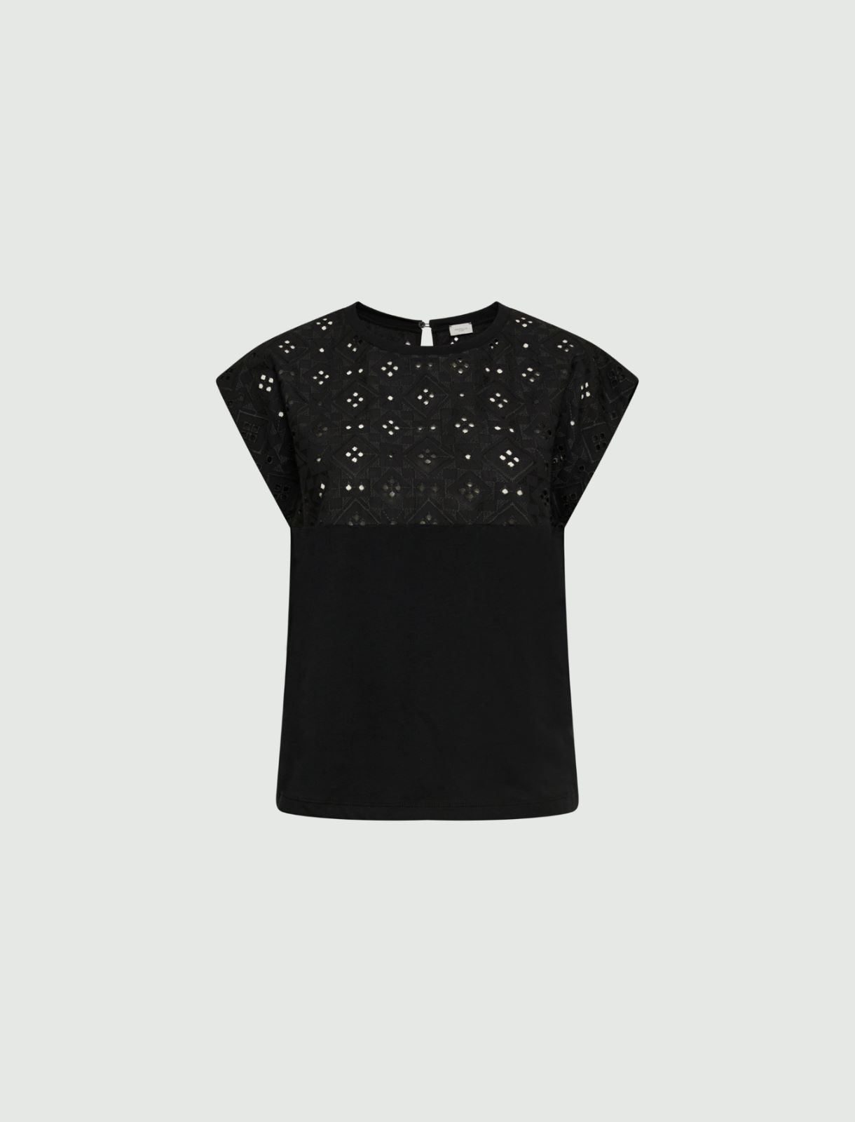 Broderie anglaise T-shirt - Black - Marella - 5