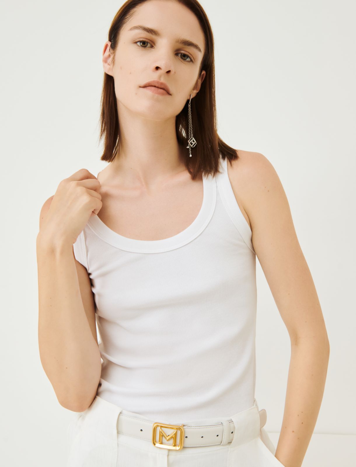Slim-fit top - Optical white - Marina Rinaldi - 4
