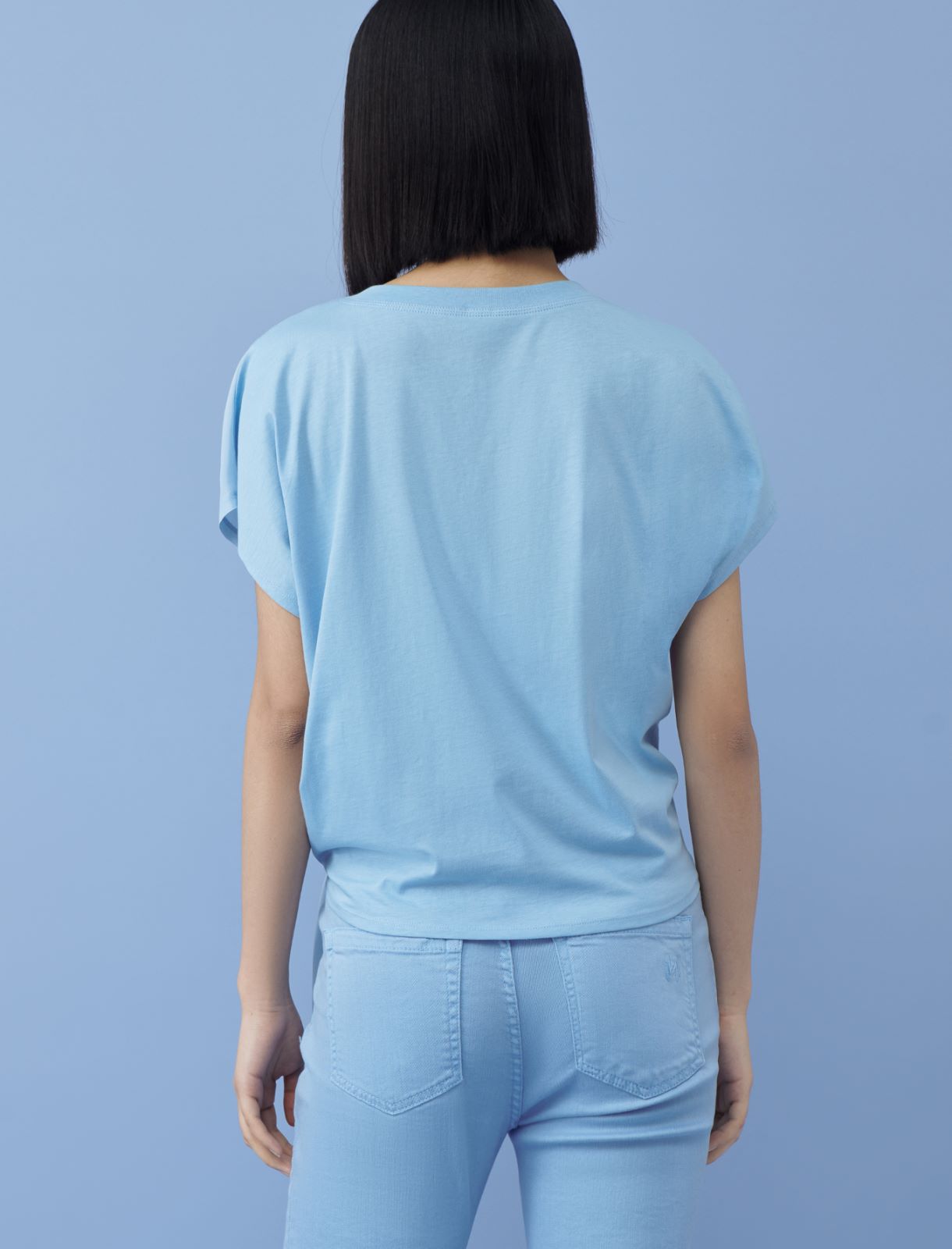 Knot-detail T-shirt - Light blue - Marina Rinaldi - 2