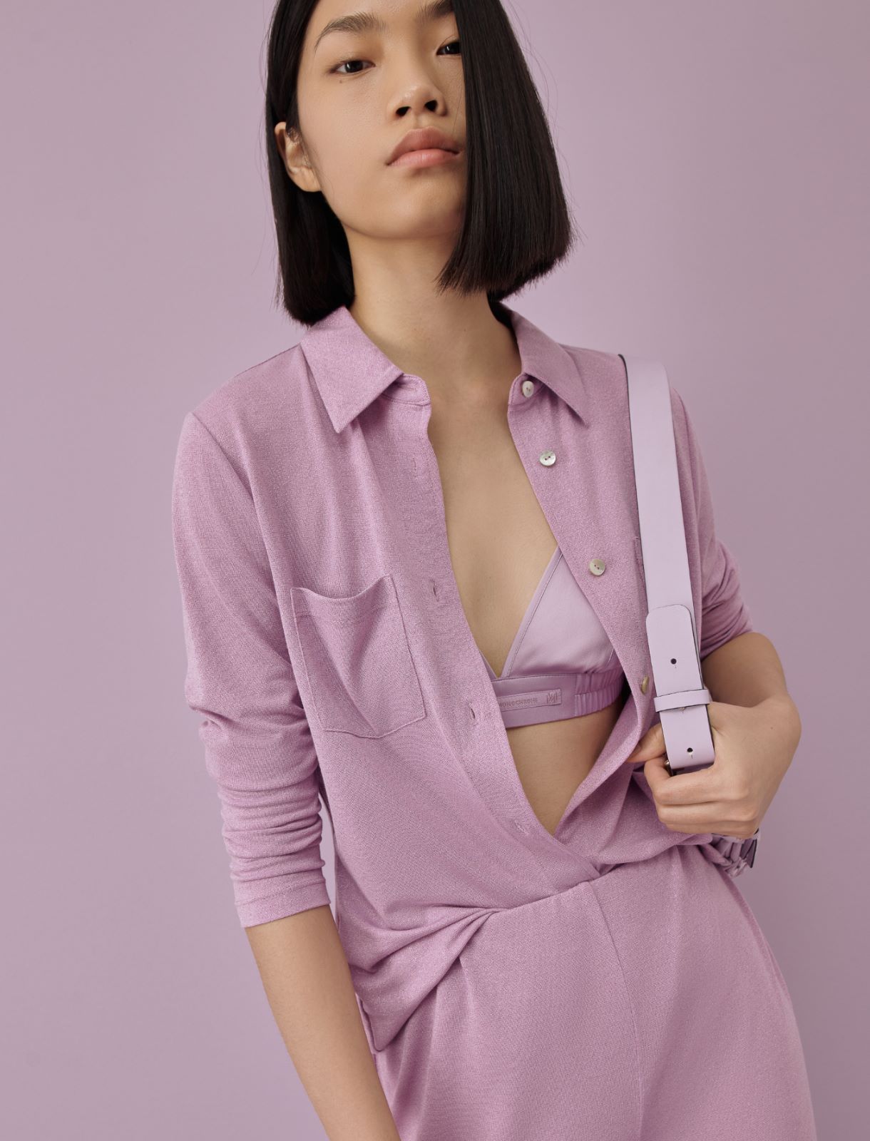 Semi-fitted shirt - Lilac - Marina Rinaldi - 3