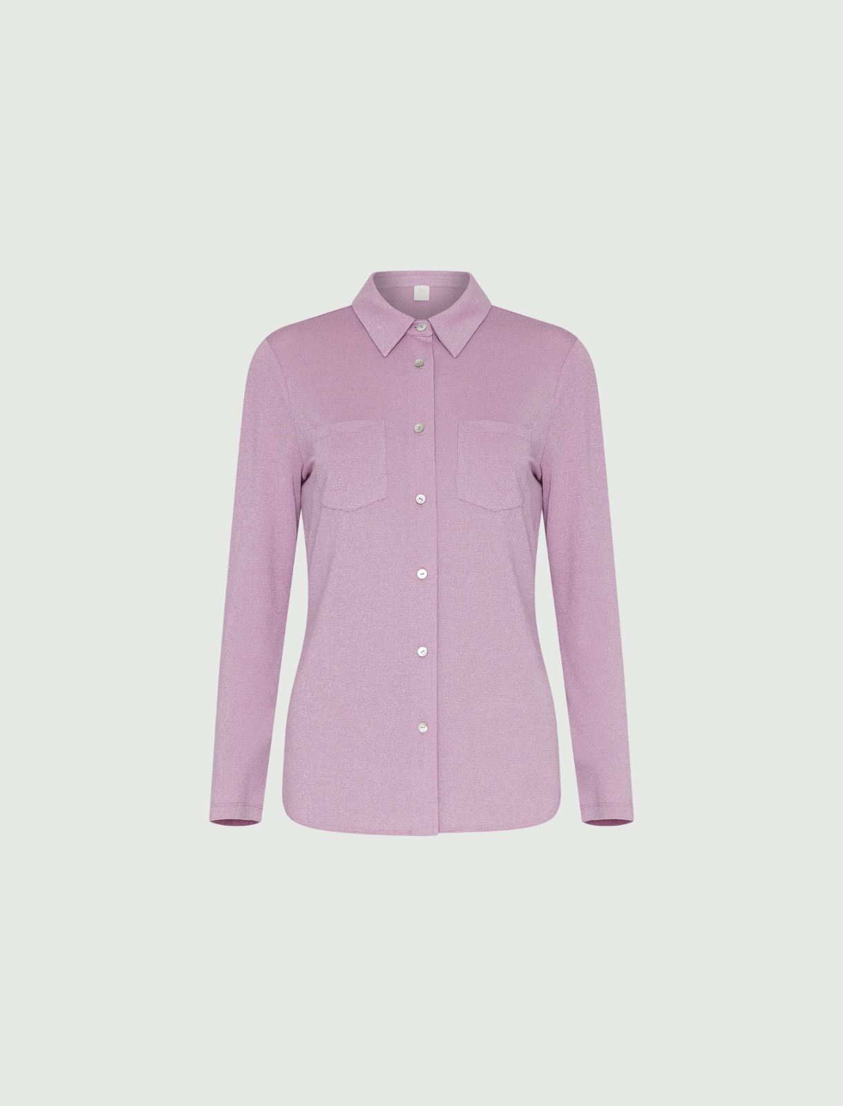 Semi-fitted shirt - Lilac - Marina Rinaldi - 5