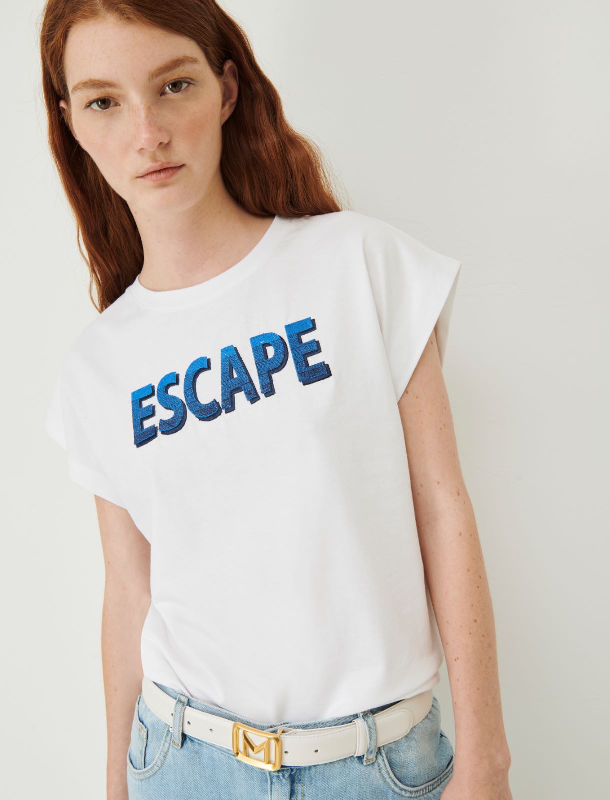 Embroidered T-shirt - White - Marina Rinaldi - 3