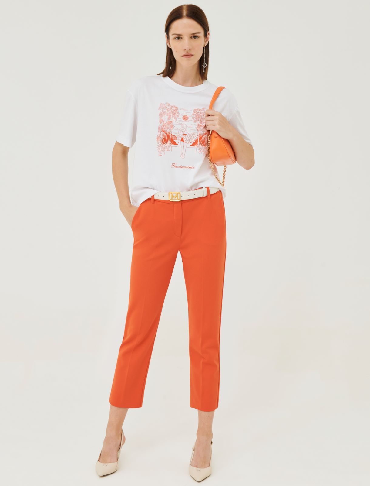 Boxy-fit T-shirt - Optical white - Marina Rinaldi