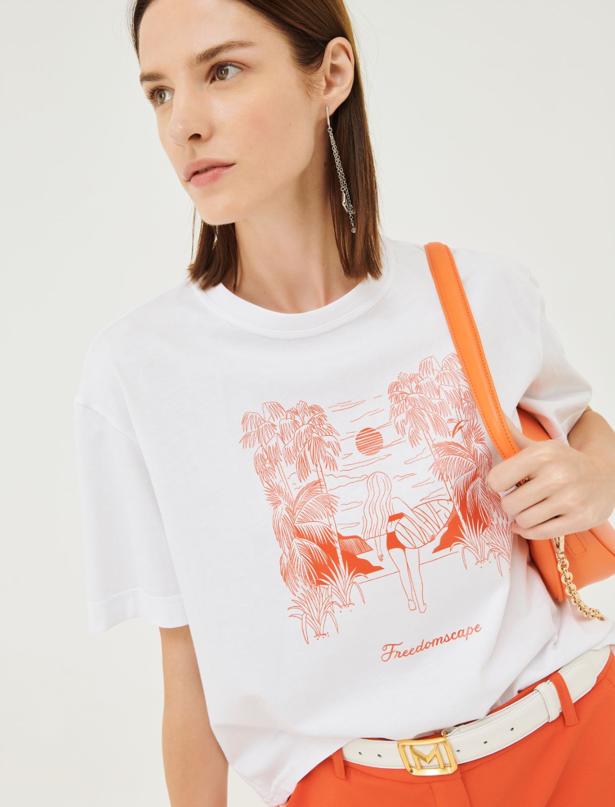 Boxy-fit T-shirt - Optical white - Marina Rinaldi - 3