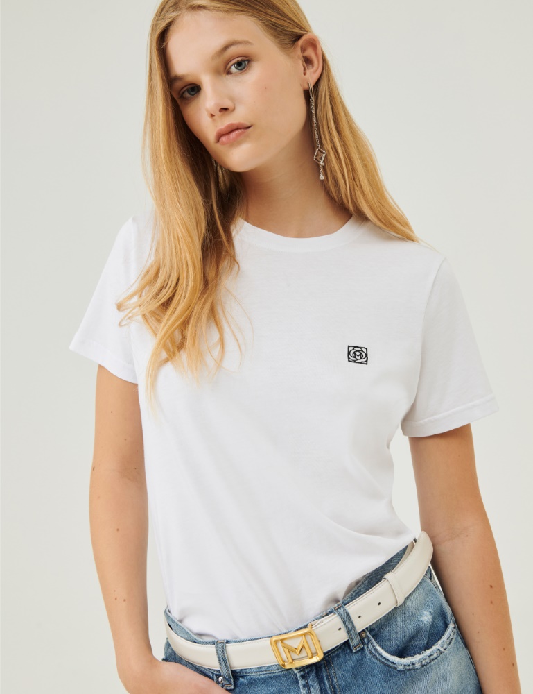 Jersey T-shirt - Optical white - Marina Rinaldi
