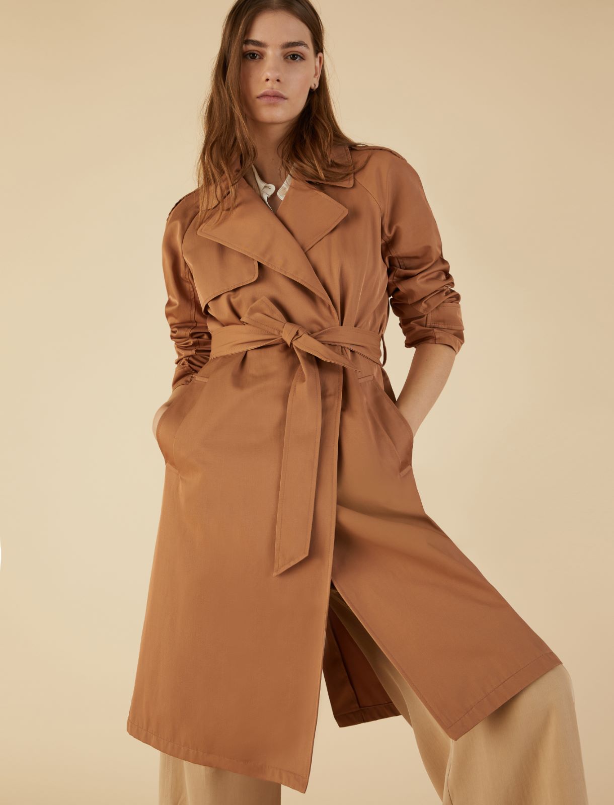 Double-breasted trench - Camel - Marella - 3