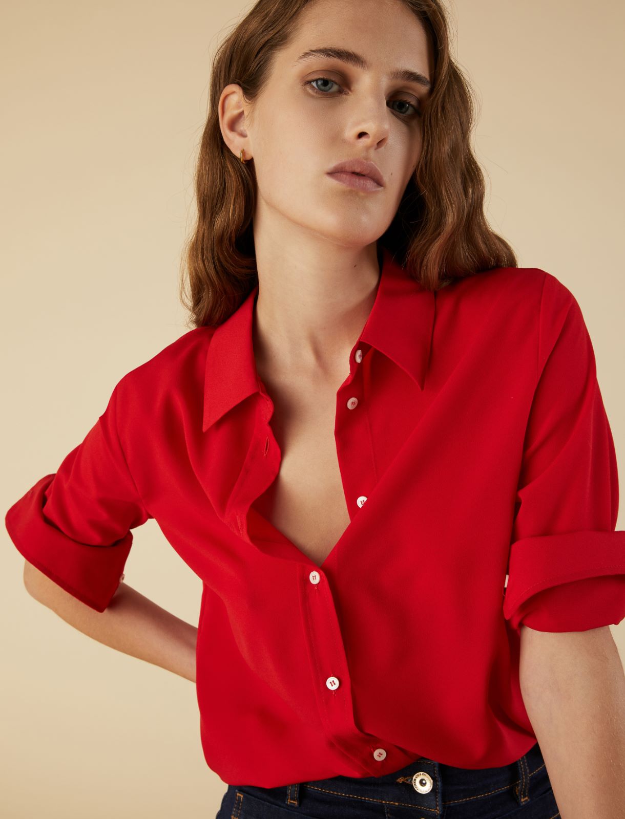Crepe shirt - Red - Marella - 3