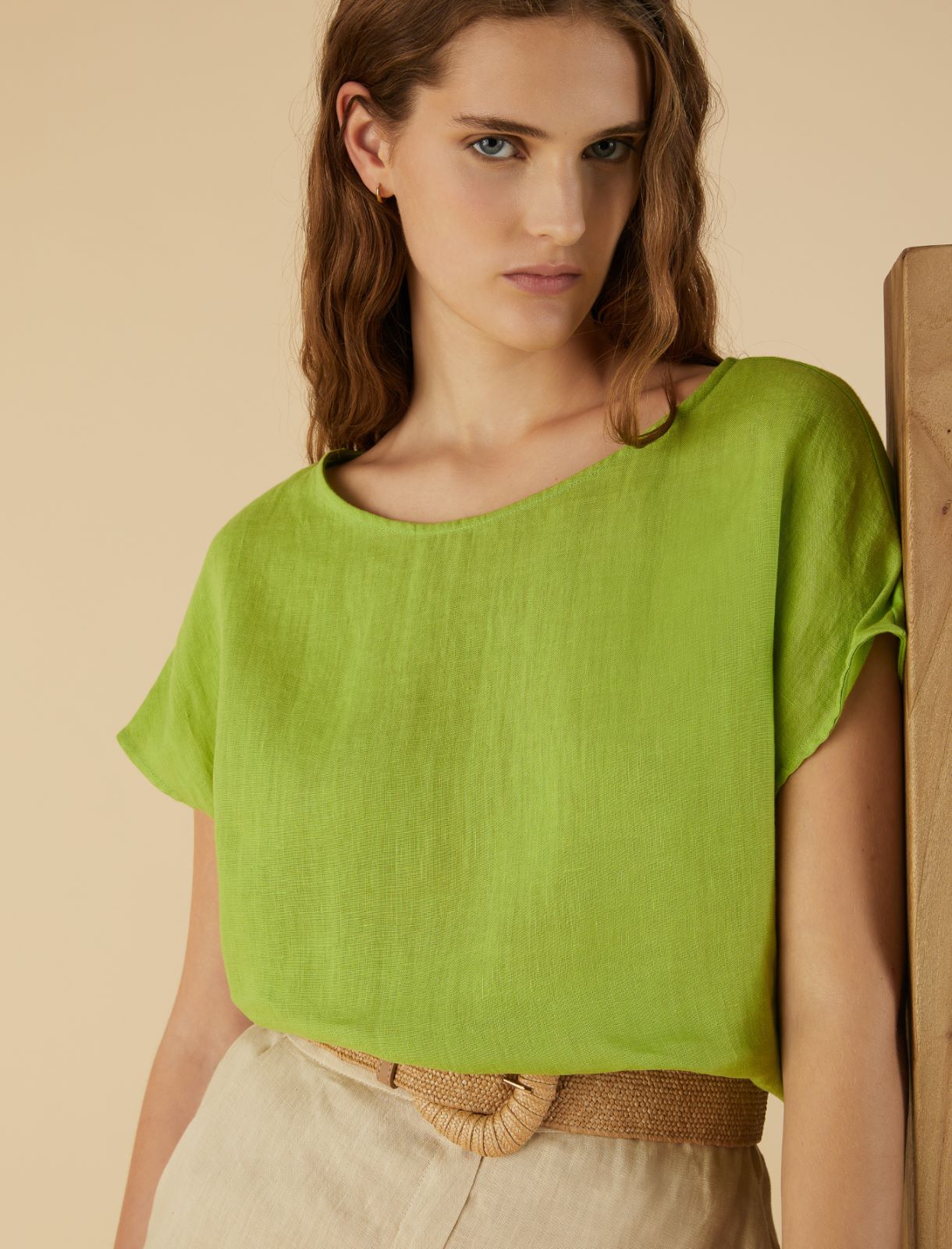 Linen blouse - Green - Marella - 3
