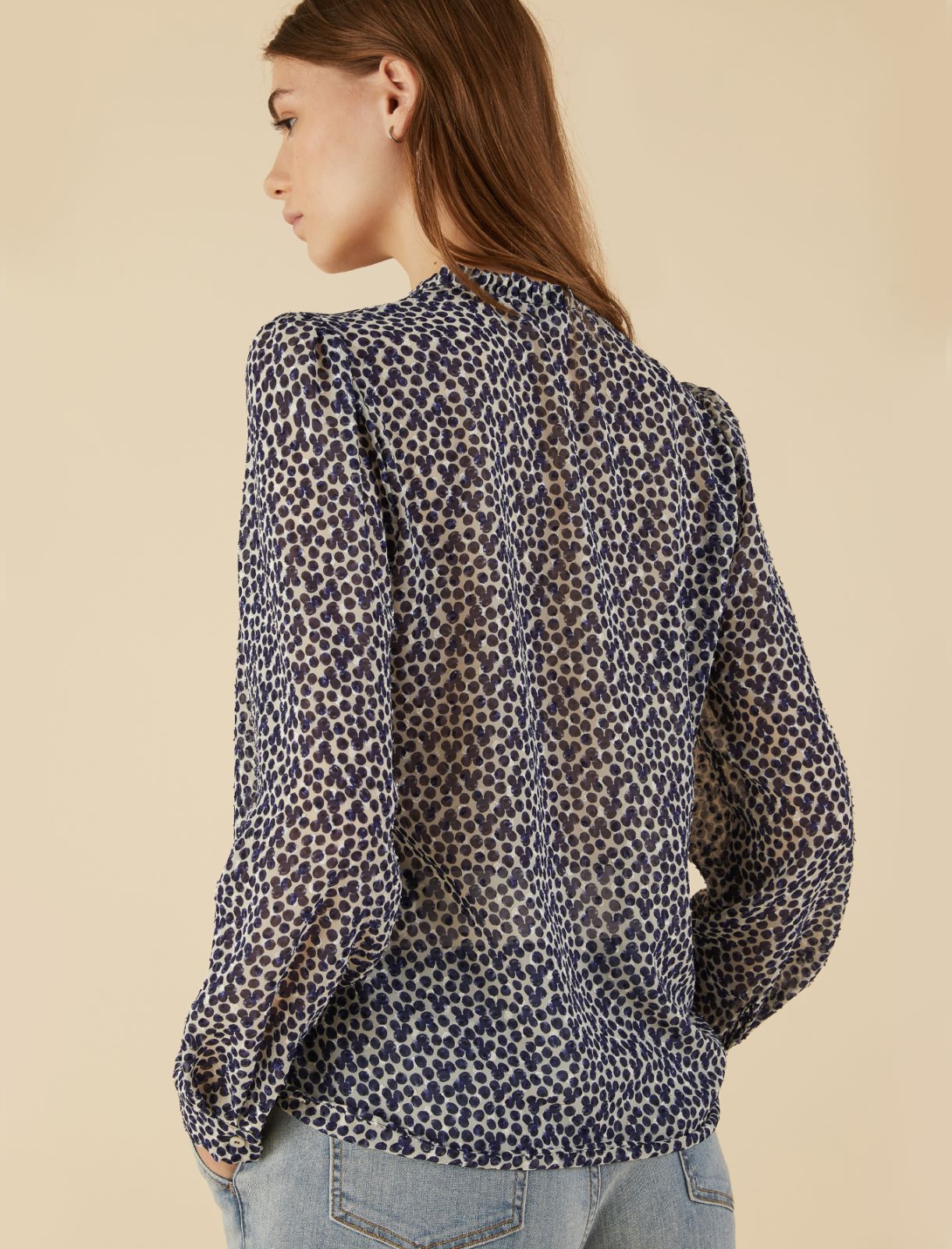 Dotted Swiss blouse - Navy - Marella - 2