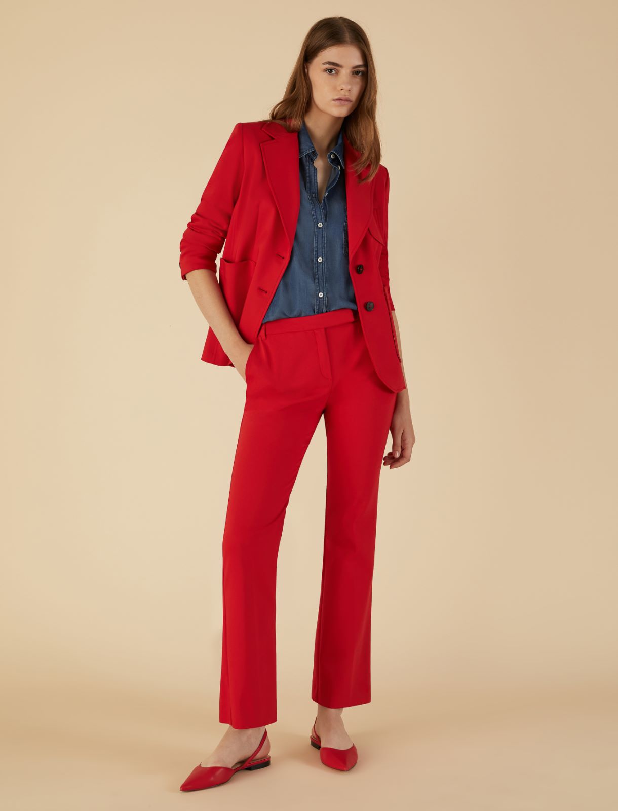 Flared trousers - Red - Marella