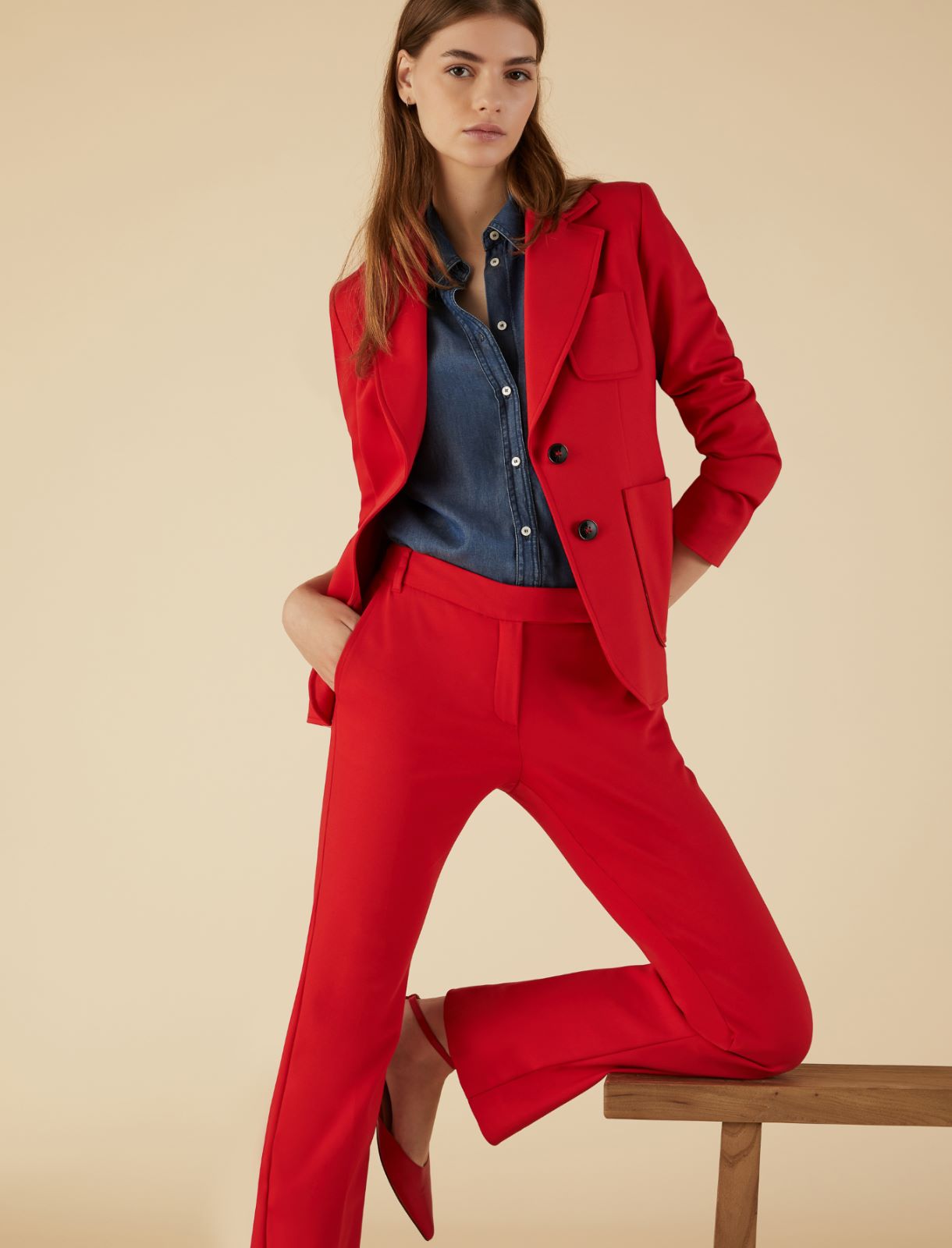 Flared trousers - Red - Marella - 3