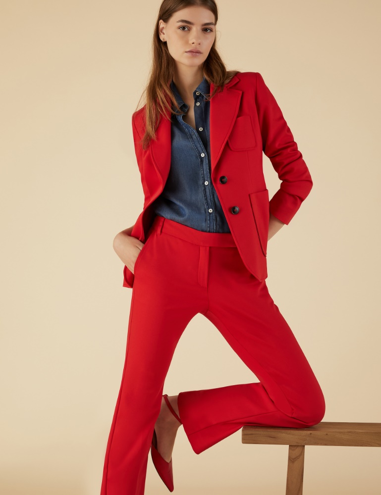 Spodnie z rozszerzaną nogawką - Czerwony - Emme 