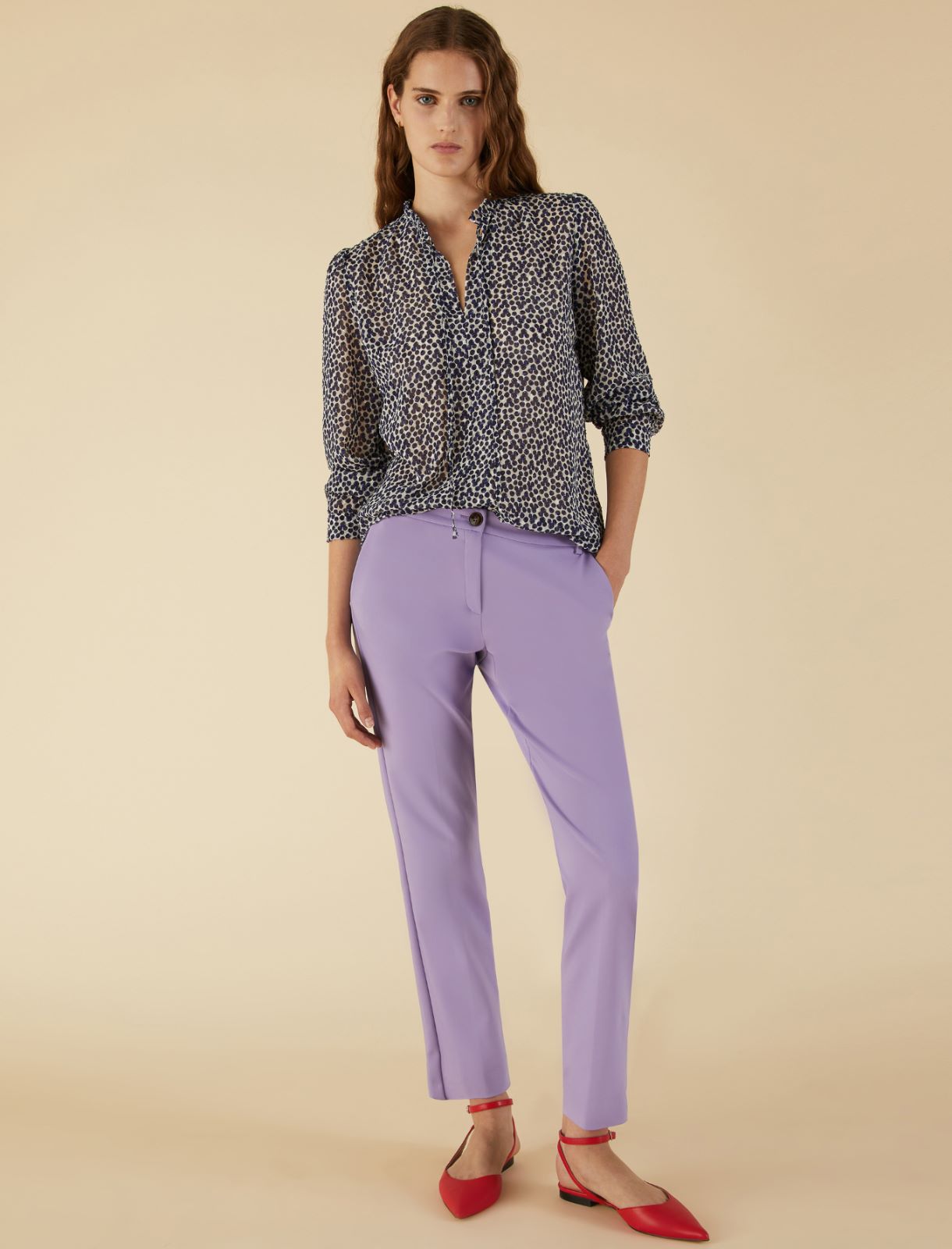 Chinos trousers  - Lilac - Marella