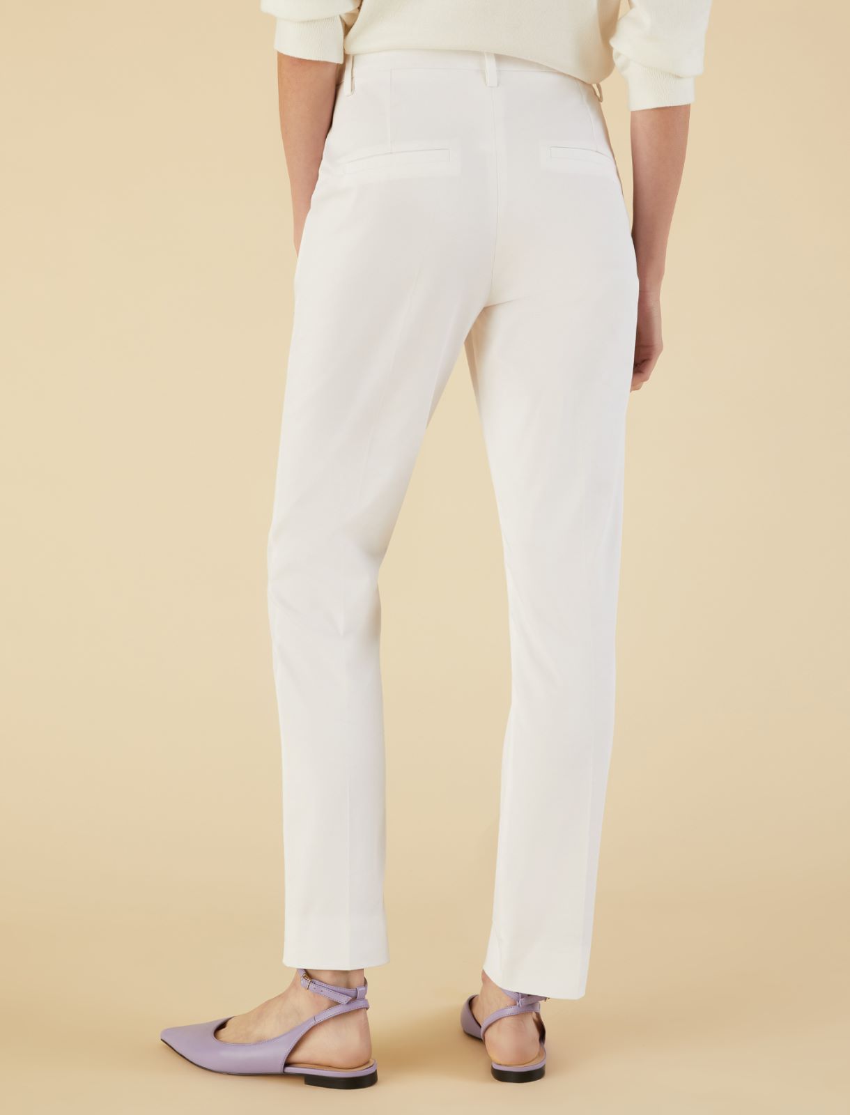 Satin trousers - White - Marella - 2