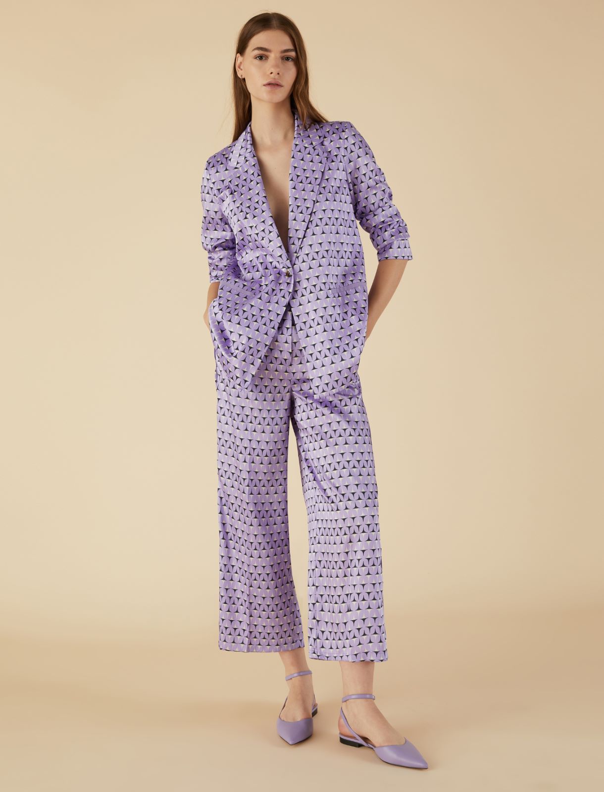Patterned trousers - Lilac - Marella