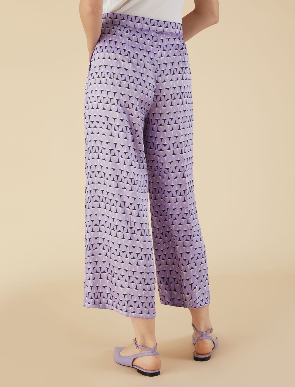 Patterned trousers - Lilac - Marella - 2