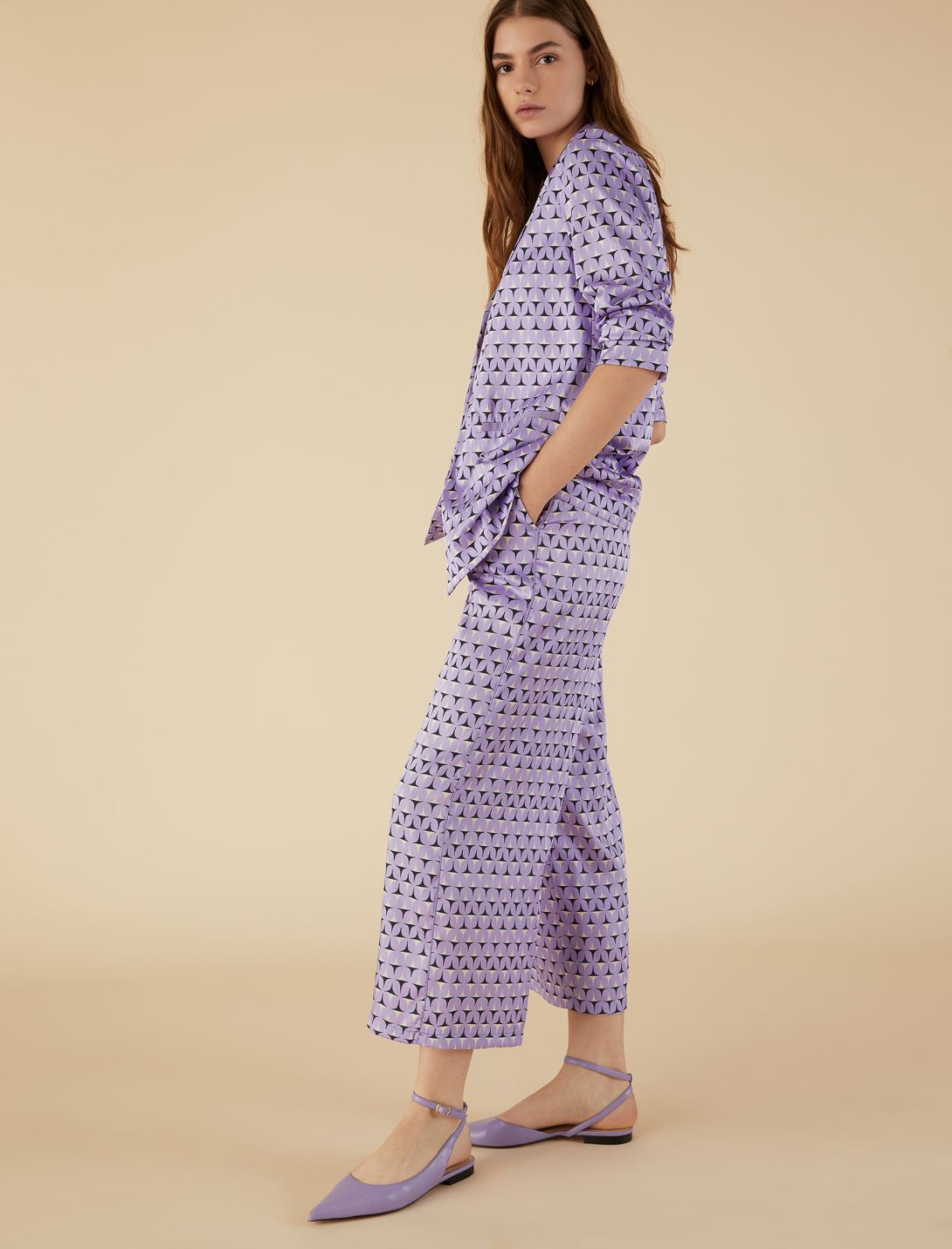 Patterned trousers - Lilac - Marella - 3