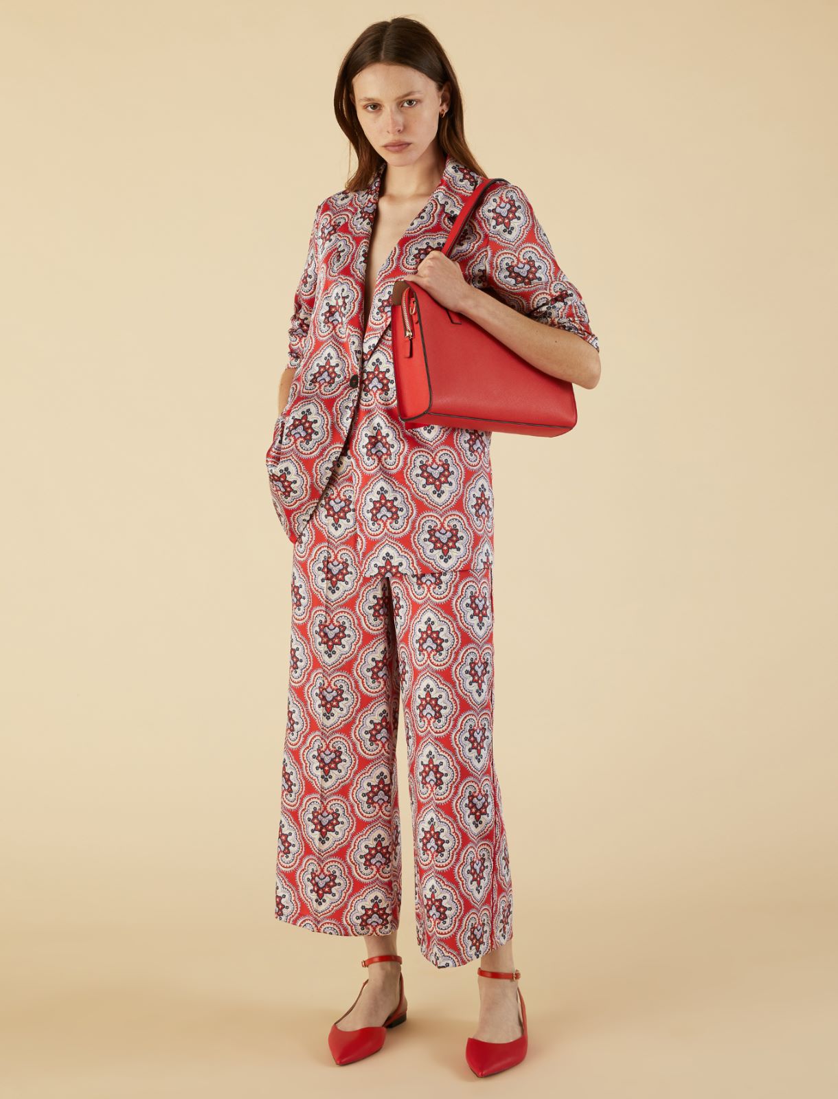 Patterned trousers - Red - Marella