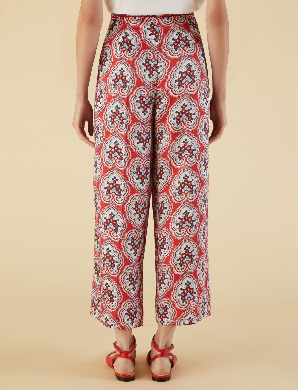 Patterned trousers - Red - Marella - 2