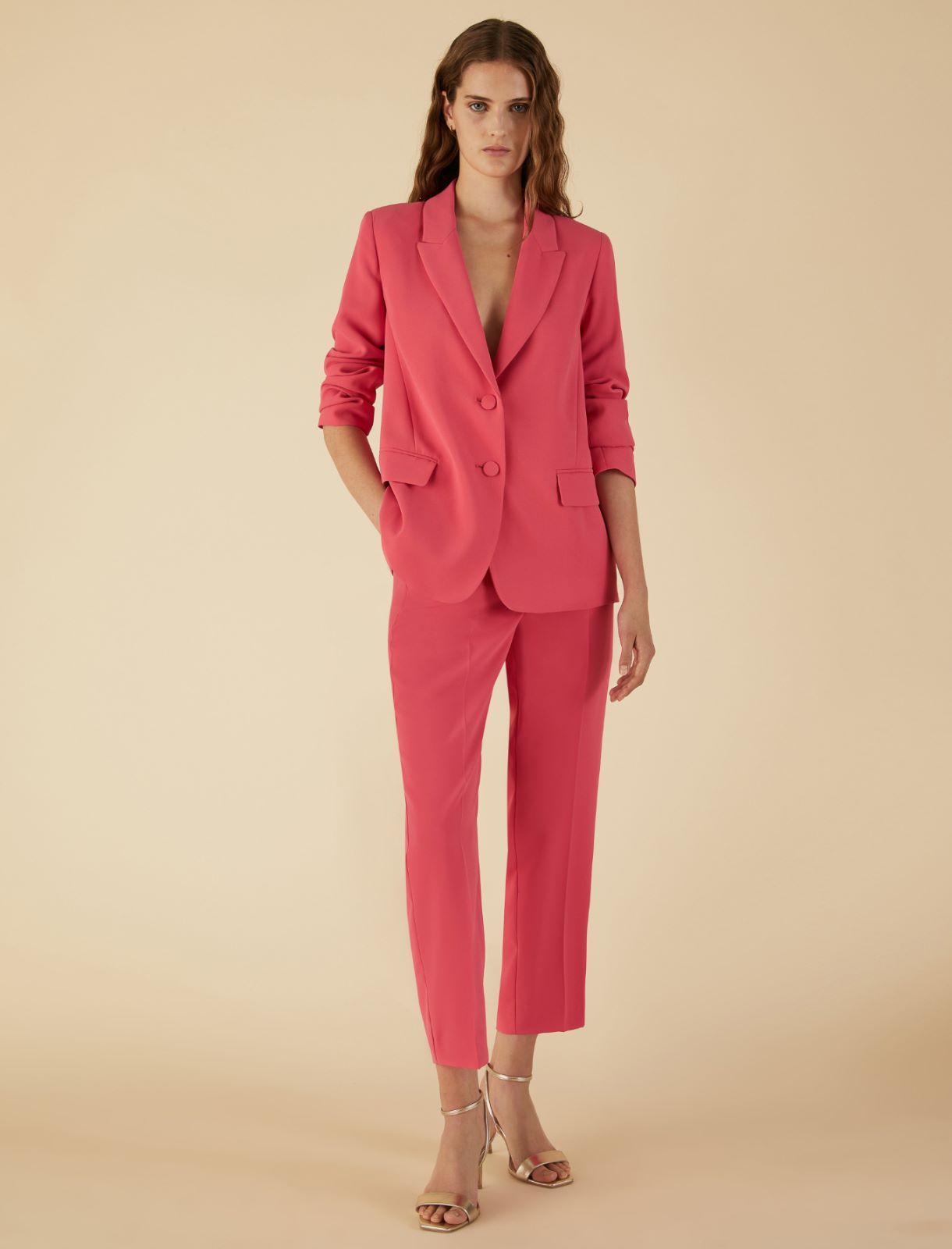Relaxed-fit trouses - Coral - Marina Rinaldi