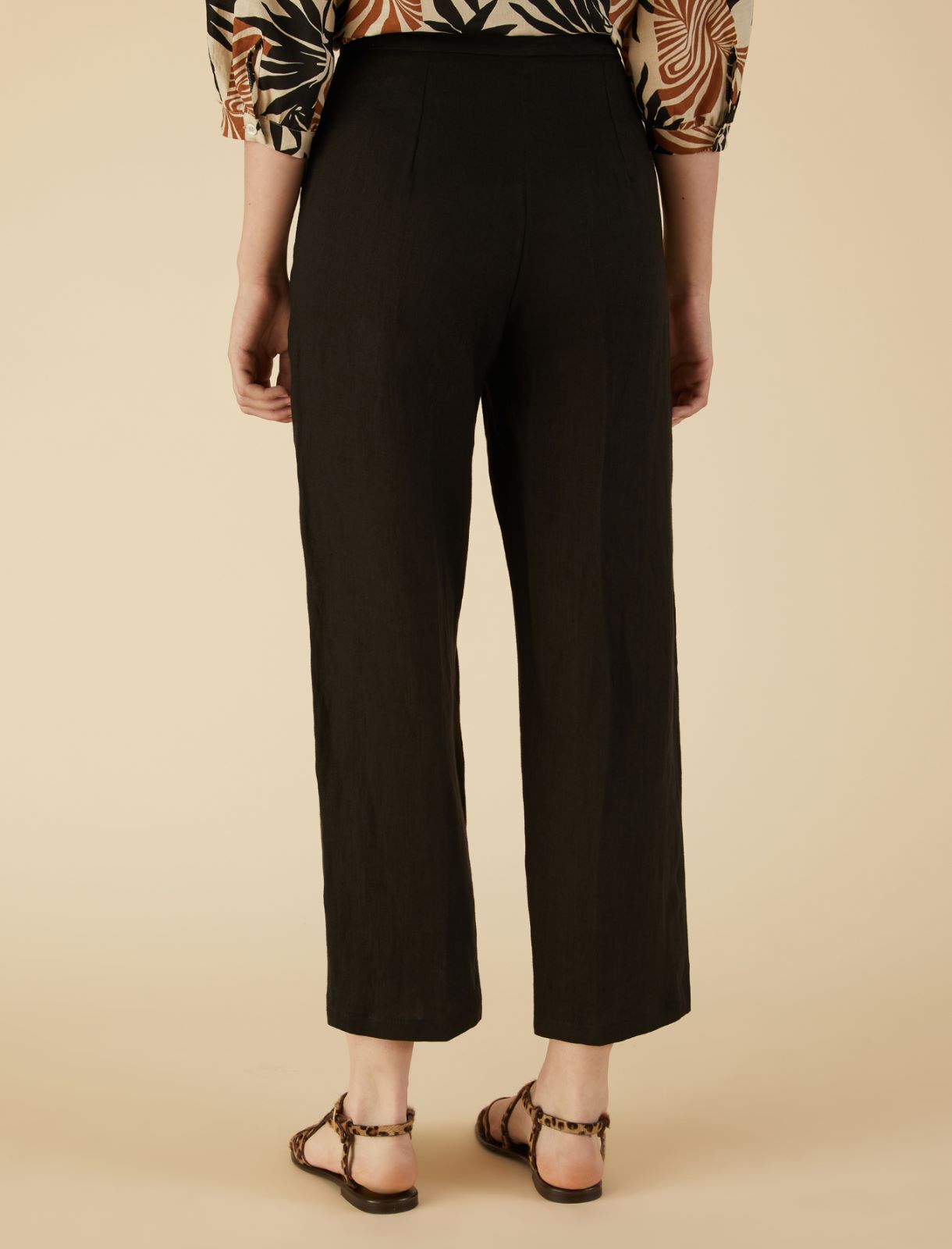 Linen trousers - Black - Marella - 2