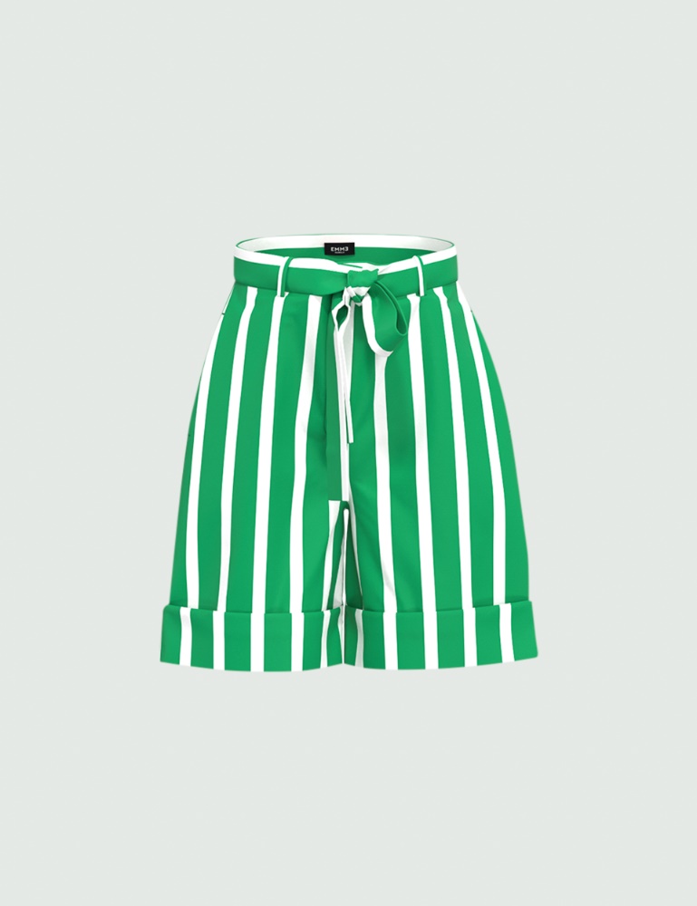 Pantalón corto de algodón - Verde bandera - Emme  - 2