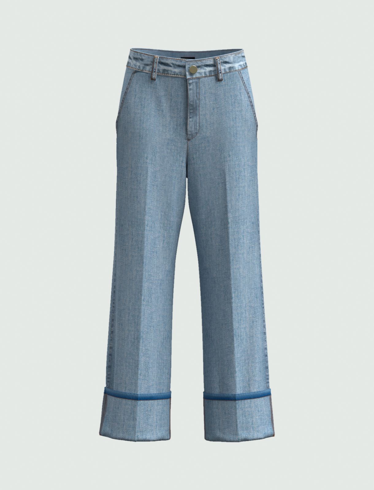 Jeans mit weitem Bein - Jeansblau - Emme 