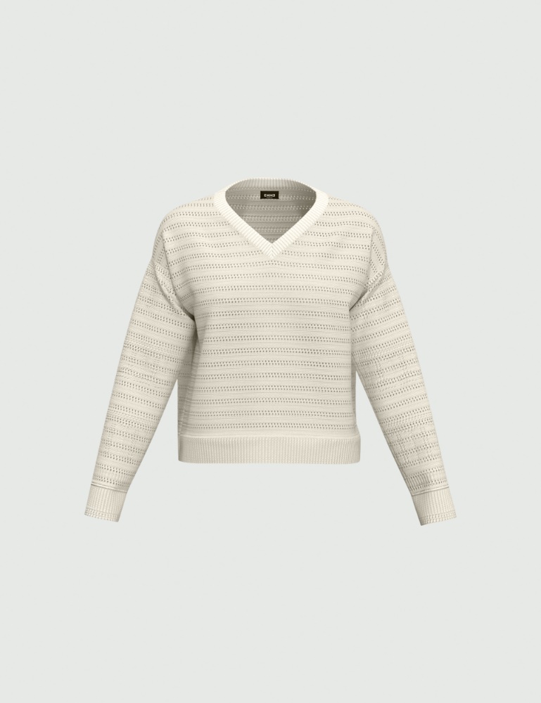 V-neck sweater - White - Persona - 2