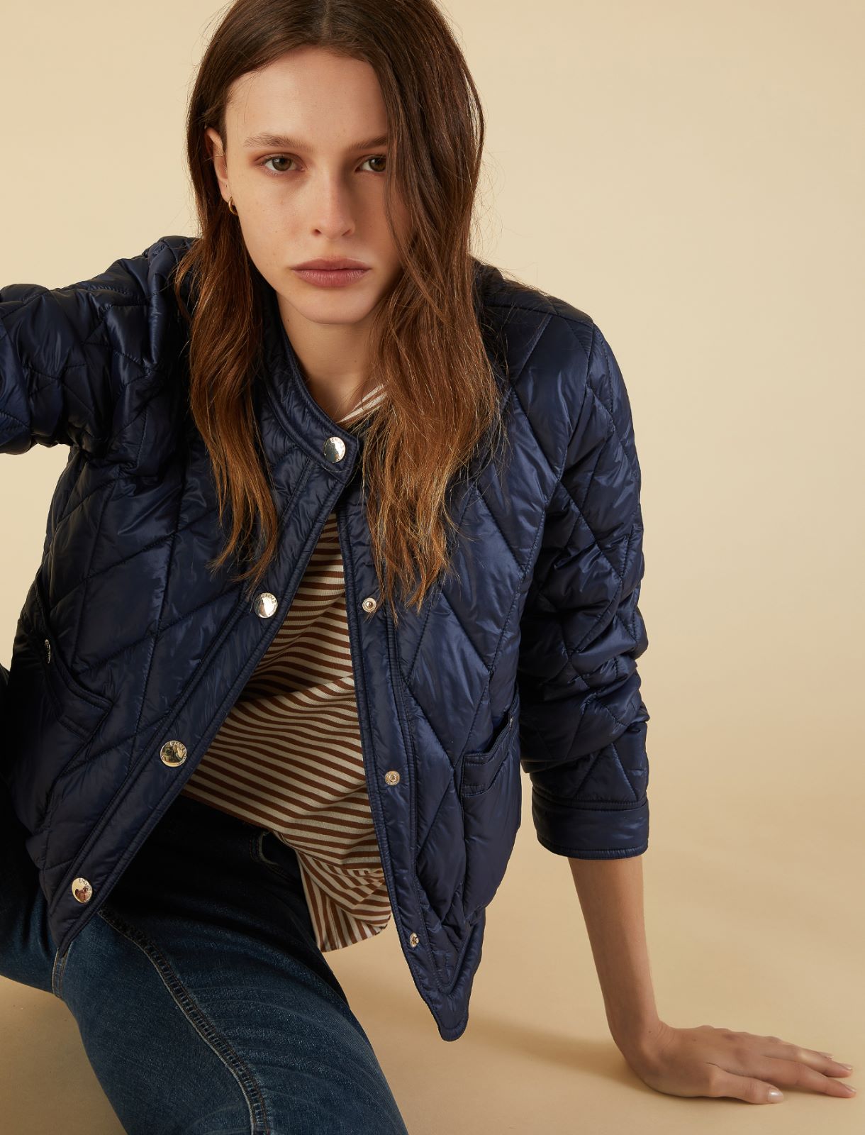 Quilted bomber jacket - Navy - Marella - 3