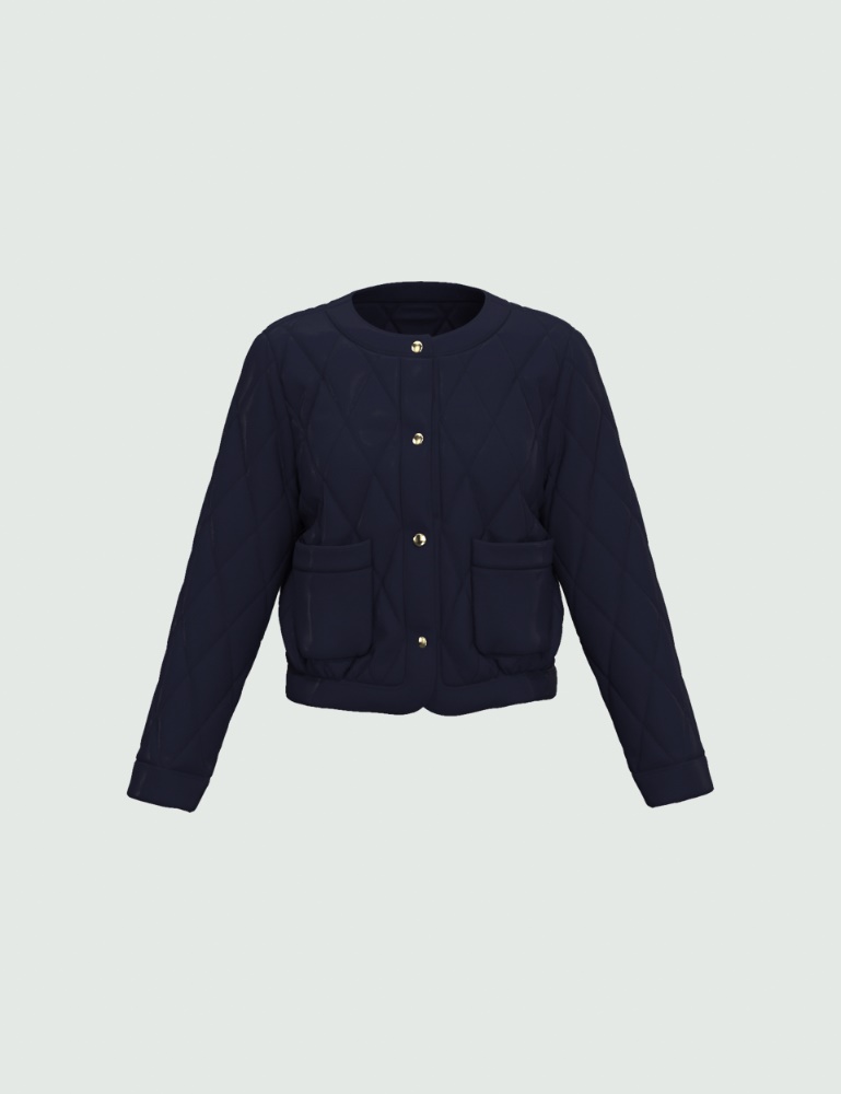 Quilted bomber jacket - Navy - Emme  - 2