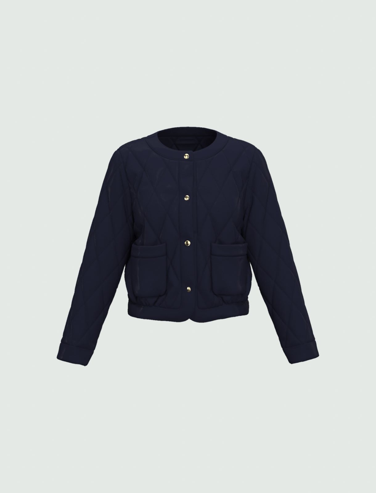 Quilted bomber jacket - Navy - Marella - 4