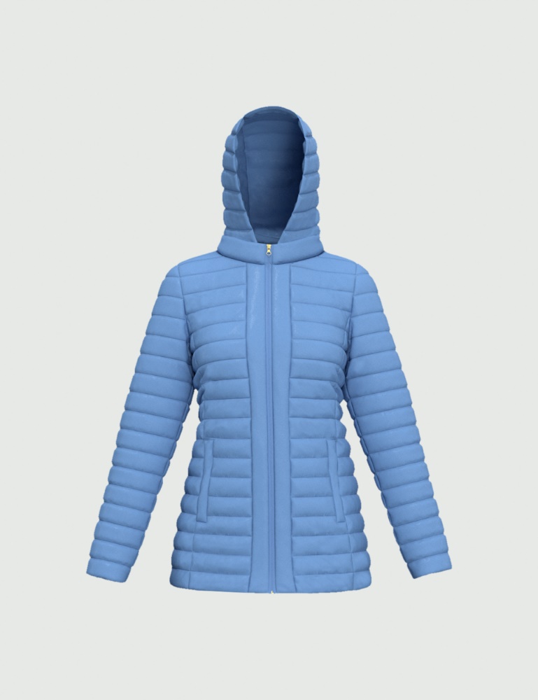 Hooded down jacket - Light blue - Emme  - 2