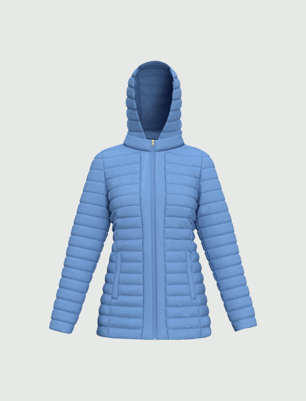 Hooded down jacket - Light blue - Marella - 5