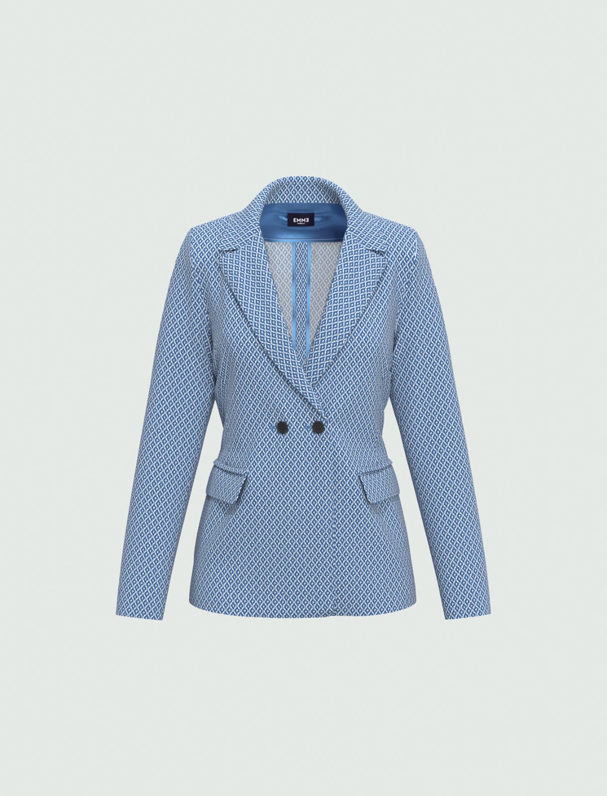 Jacquard blazer - Deep blue - Marina Rinaldi - 4