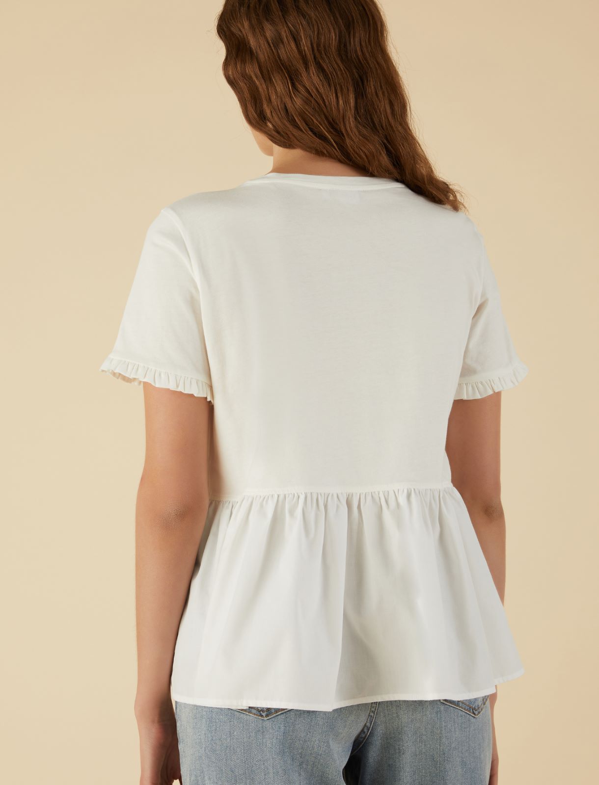 T-shirt with flounce - White - Marella - 2