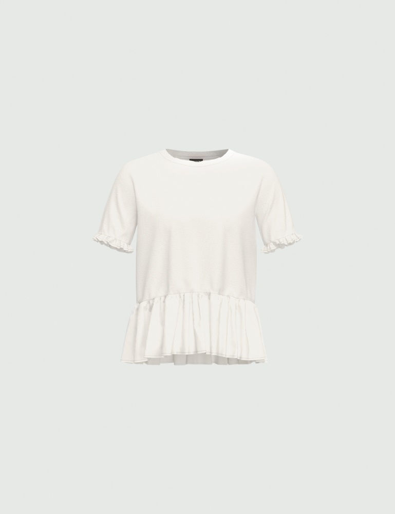 T-shirt with flounce - White - Emme  - 2