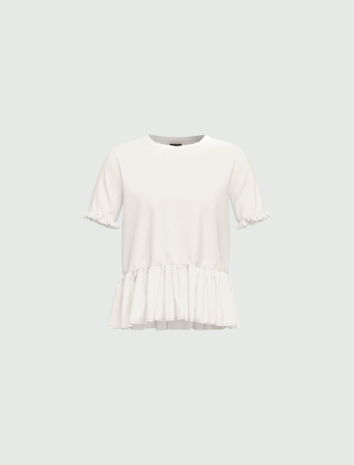 T-shirt with flounce - White - Emme 