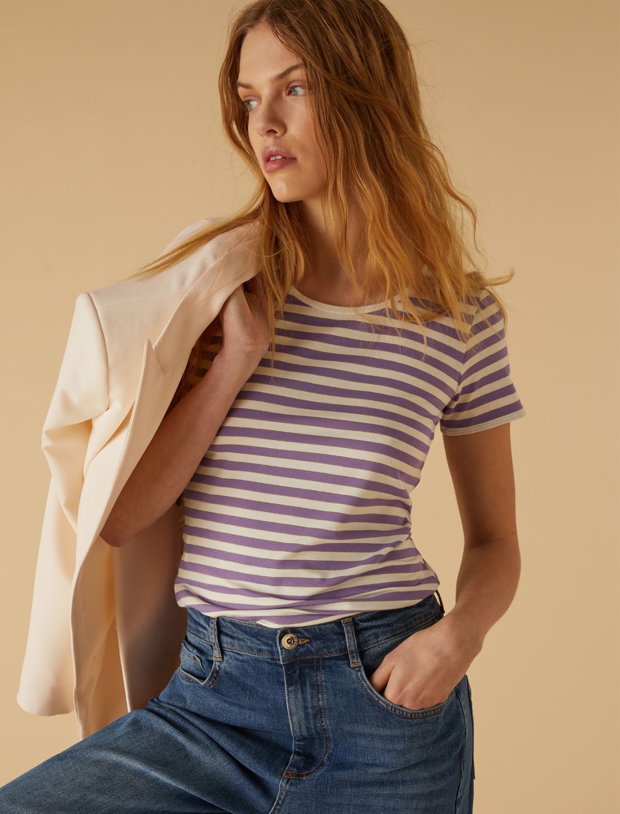Striped T-shirt - Lilac - Marina Rinaldi - 3